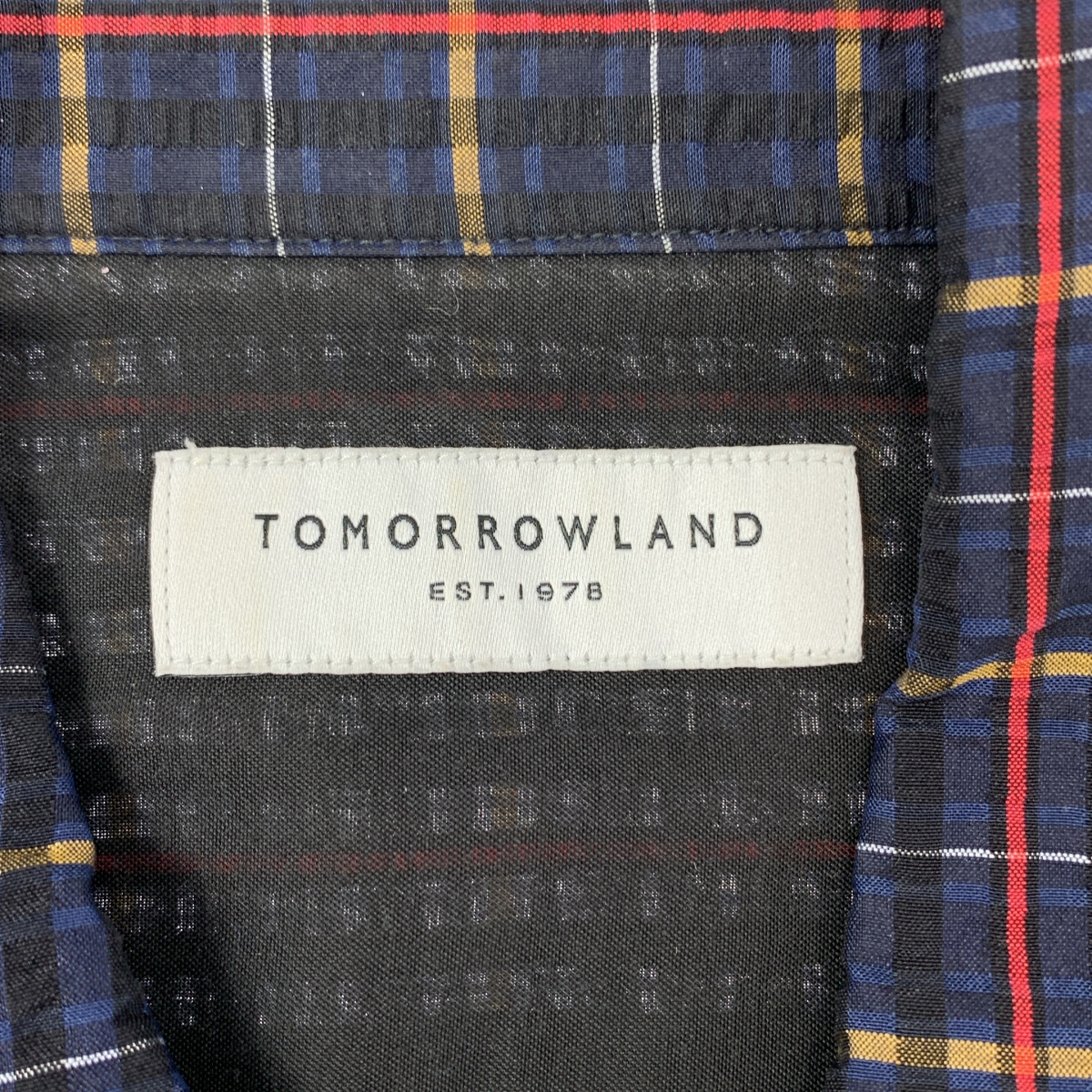 TOMORROWLAND / トゥモローランド シルク シアサッカー チェック ジップシャツ