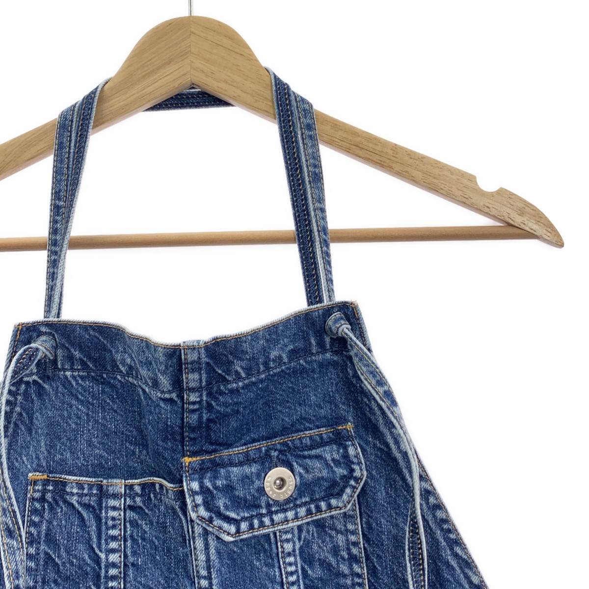 upper hights / アッパーハイツ THE PATTY / 別注 ダメージ加工 デニム サロペット