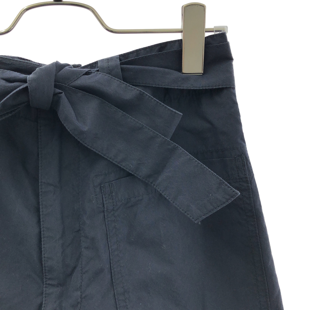 Drawer / ドゥロワー コットン ナイロン ベルテッド ワイドパンツ