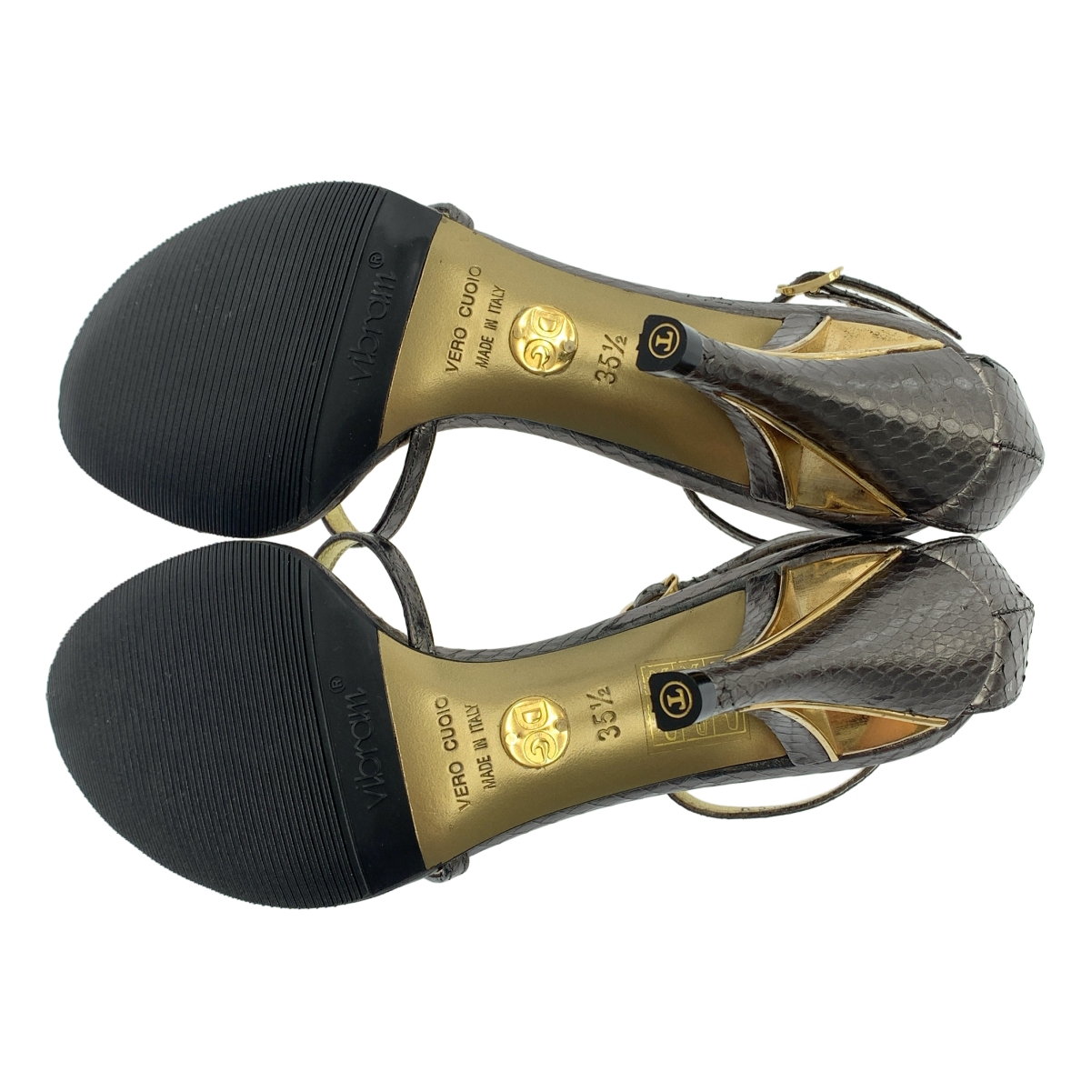 DOLCE＆GABBANA / ドルチェ＆ガッバーナドルガバ レザー型押し ストラップ サンダル