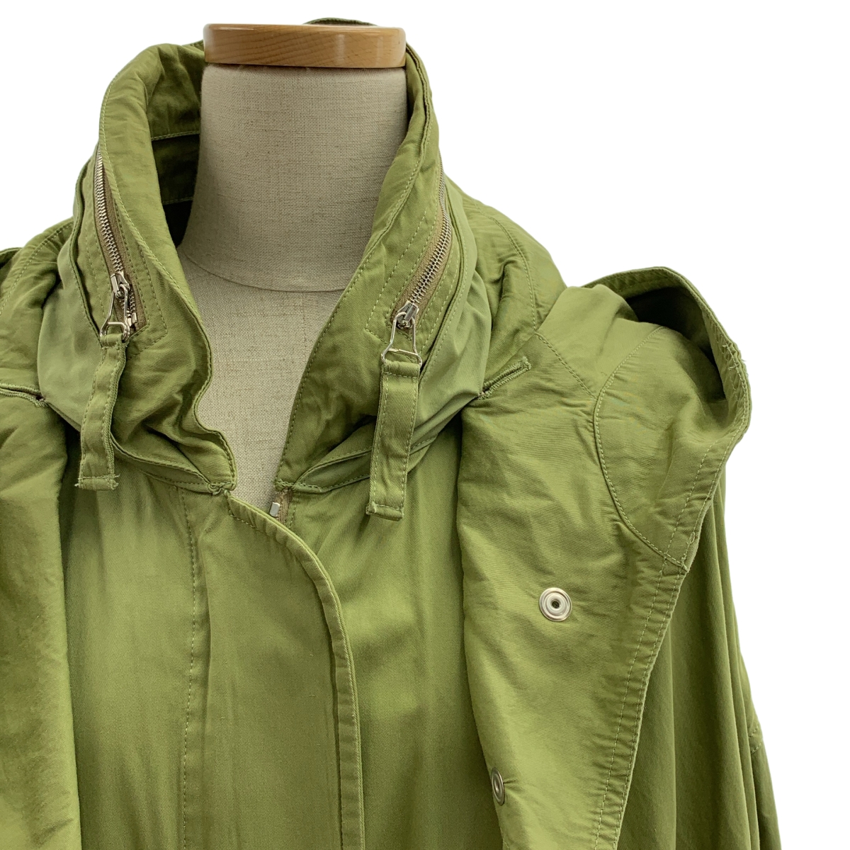 STELLA McCARTNEY / ステラマッカートニー オーバーシルエット ドローストリング ミリタリー モッズコート / フード着脱可