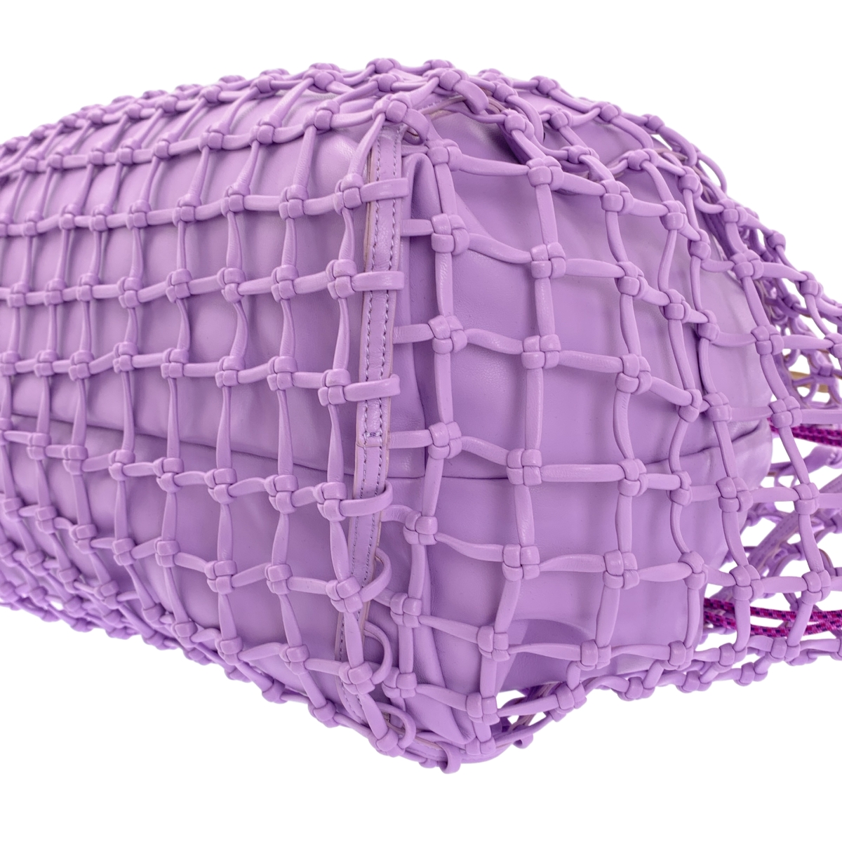 EMPORIO ARMANI / エンポリオアルマーニ レザー 編み込み メッシュ 巾着 ドローストリング バスケット トートバッグ