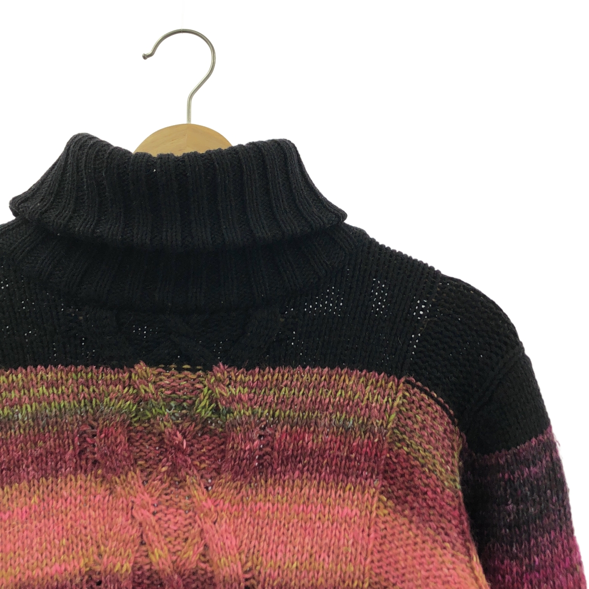 DRIES VAN NOTEN / ドリスヴァンノッテン ウール グラデーション ケーブル タートルネックニット