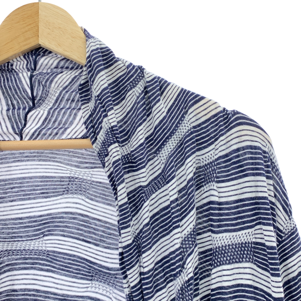 JURGEN LEHL / ヨーガンレール ボーダー コットン ロング カーディガン