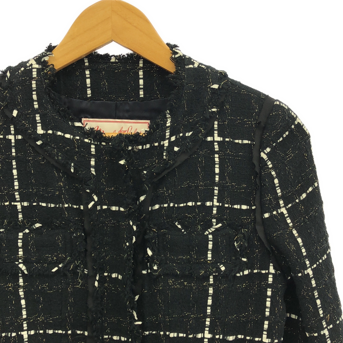 Shinzone / シンゾーン my D'artagnan / マイ ダルタニアン ツイード ノーカラー ジャケット / 総裏地