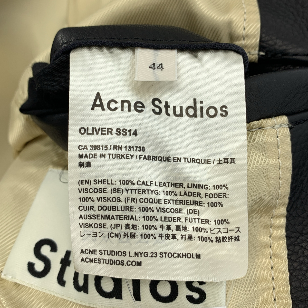 Acne Studios / アクネストゥディオズ OLIVER シングル ライダースジャケット