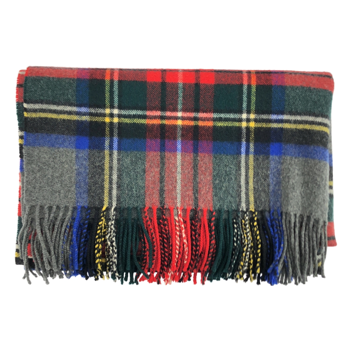 JOHNSTONS OF ELGIN / ジョンストンズオブエルガン カシミヤ タータンチェック フリンジ 大判ストール