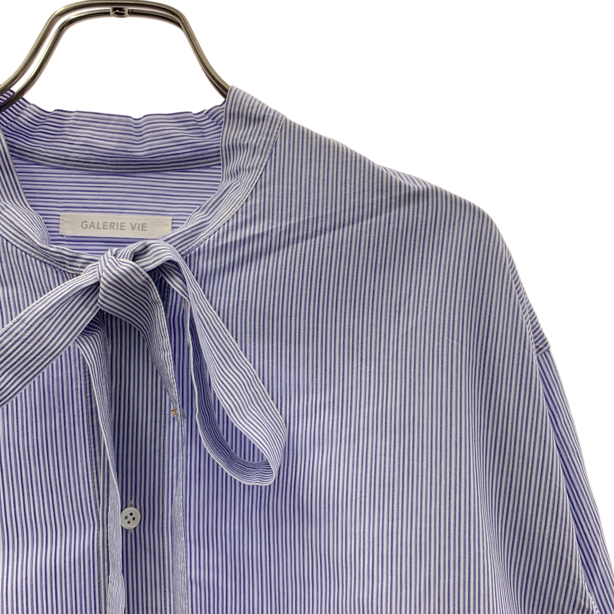 GALERIE VIE / ギャルリーヴィー コットン ストライプ ロングタイシャツ ブラウス