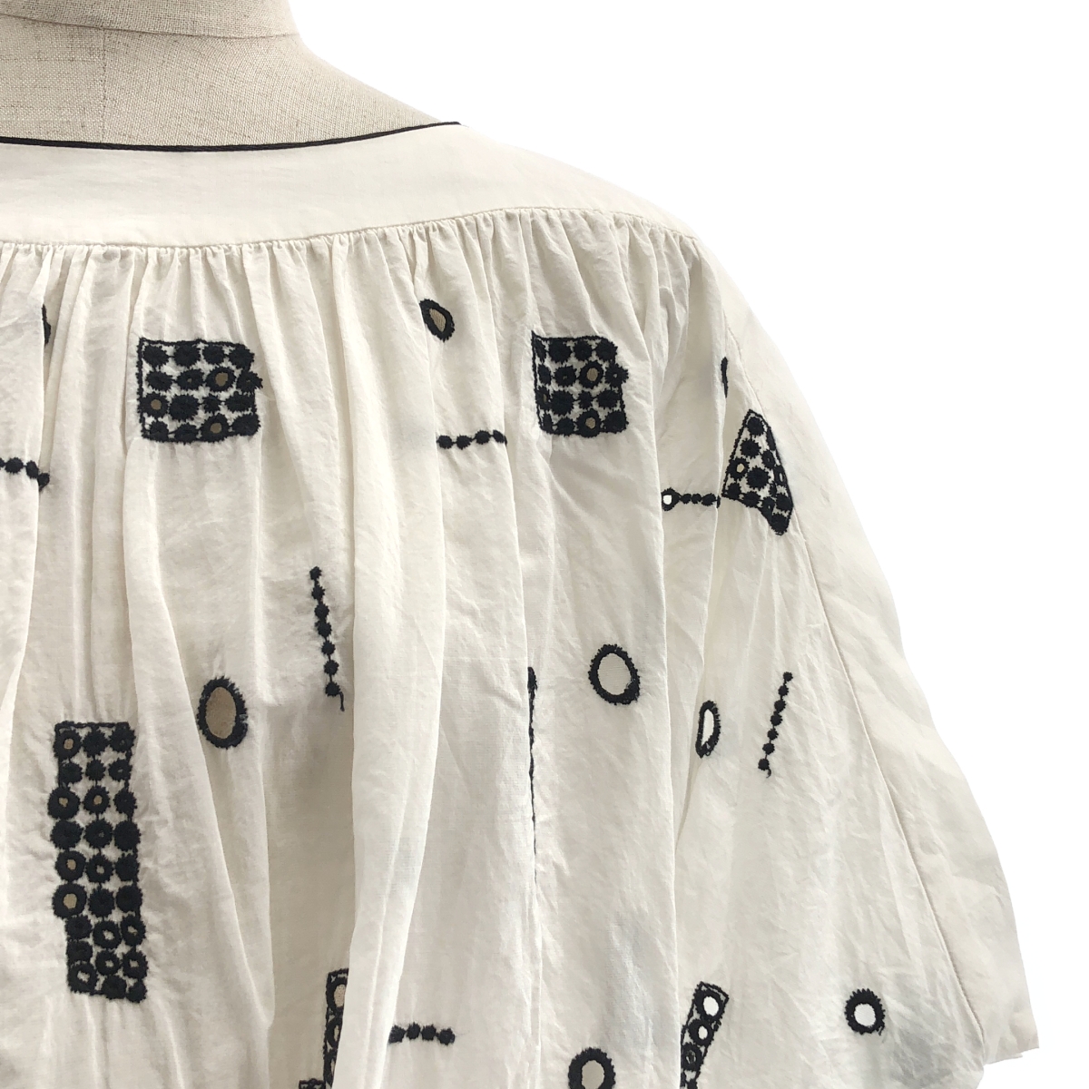 mina perhonen / ミナペルホネン piece dress コットン シルク エンブロイダリー ワンピース