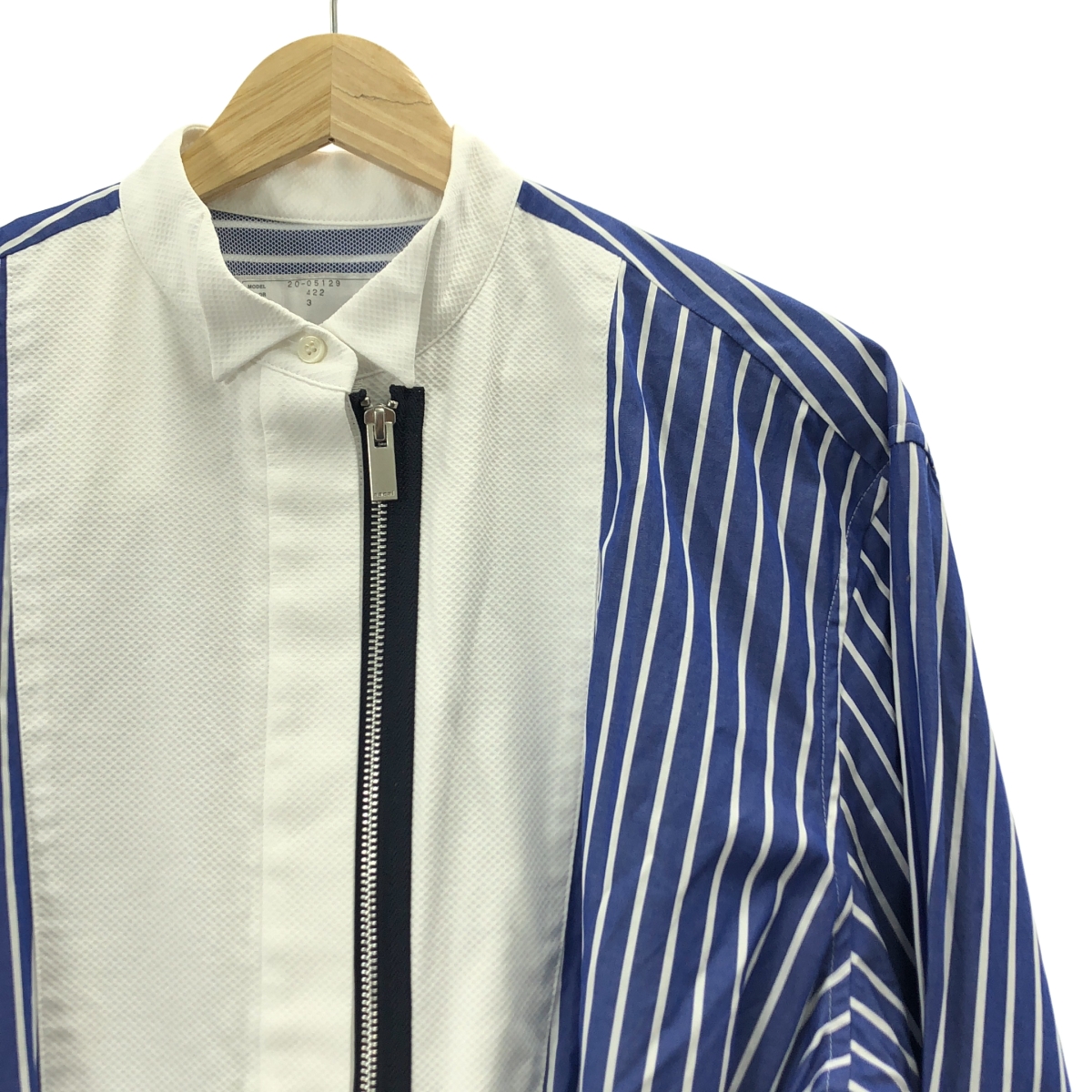 sacai / サカイ Suiting × Cotton Poplin ストライプ ワンピース