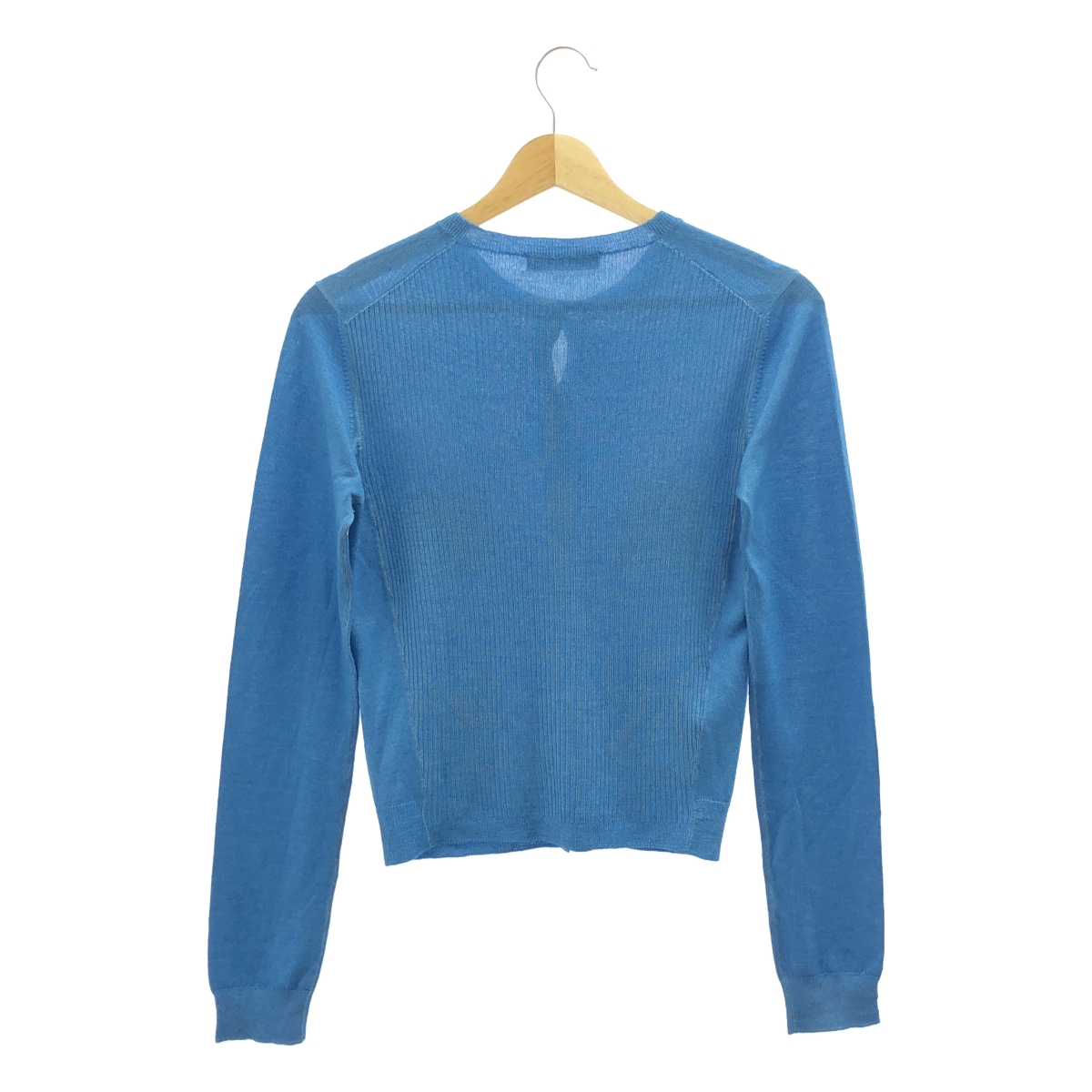 PRADA / プラダ ウール シルク ハイゲージ クルーネック ニットカーディガン