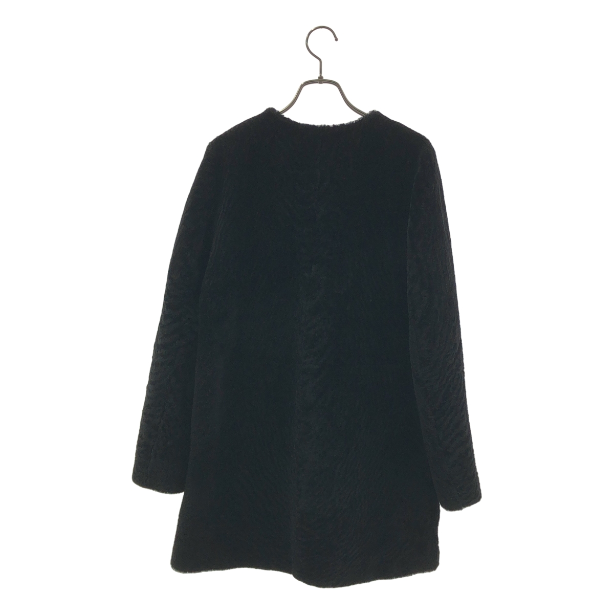 DES PRES / デプレ ダブルジップ ノーカラー コート / 裏地ラムレザー切替