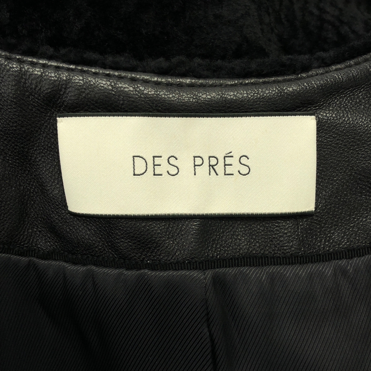 DES PRES / デプレ ダブルジップ ノーカラー コート / 裏地ラムレザー切替