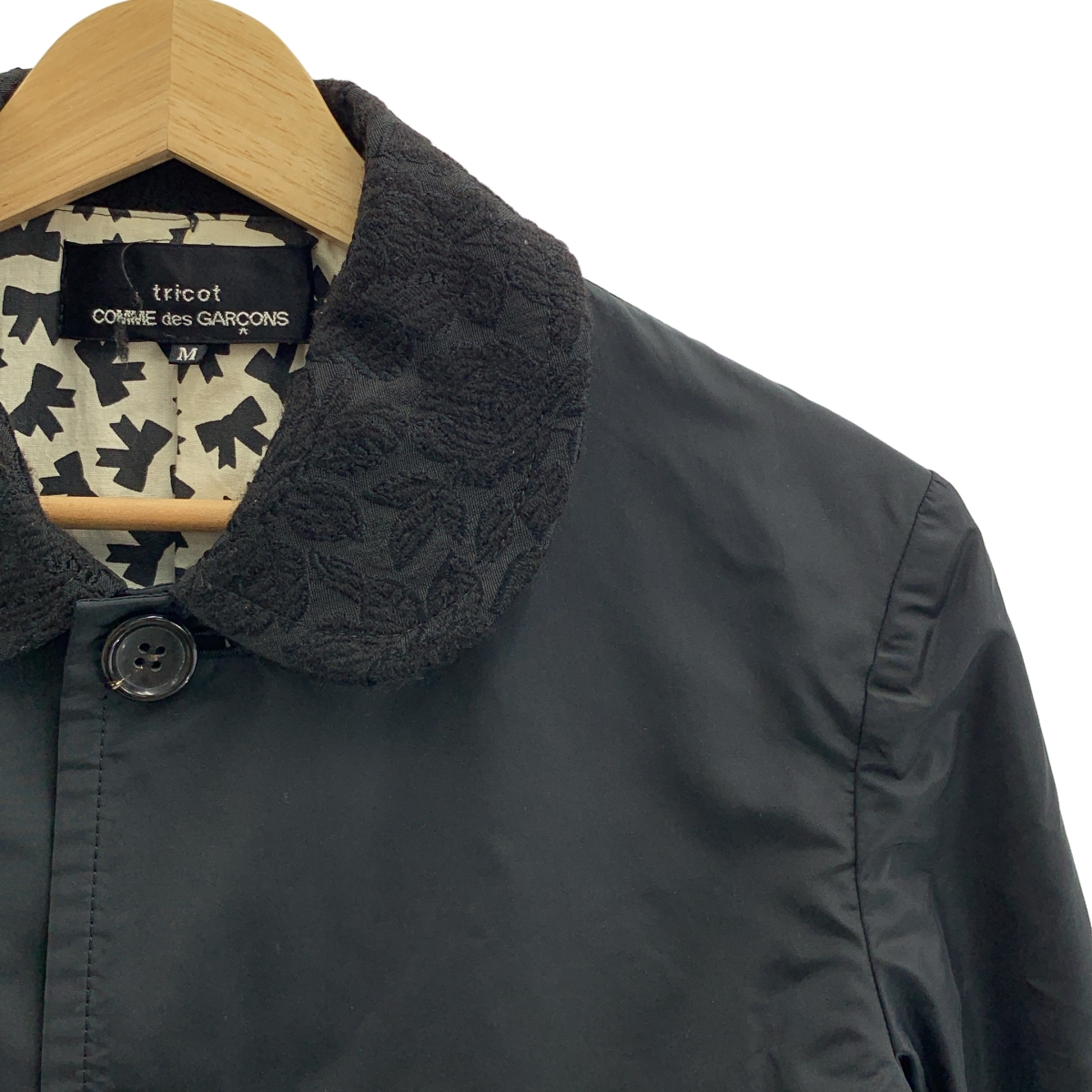 tricot COMME des GARCONS / トリココムデギャルソン シルク混 ジャガード ラウンドカラー ジャケット