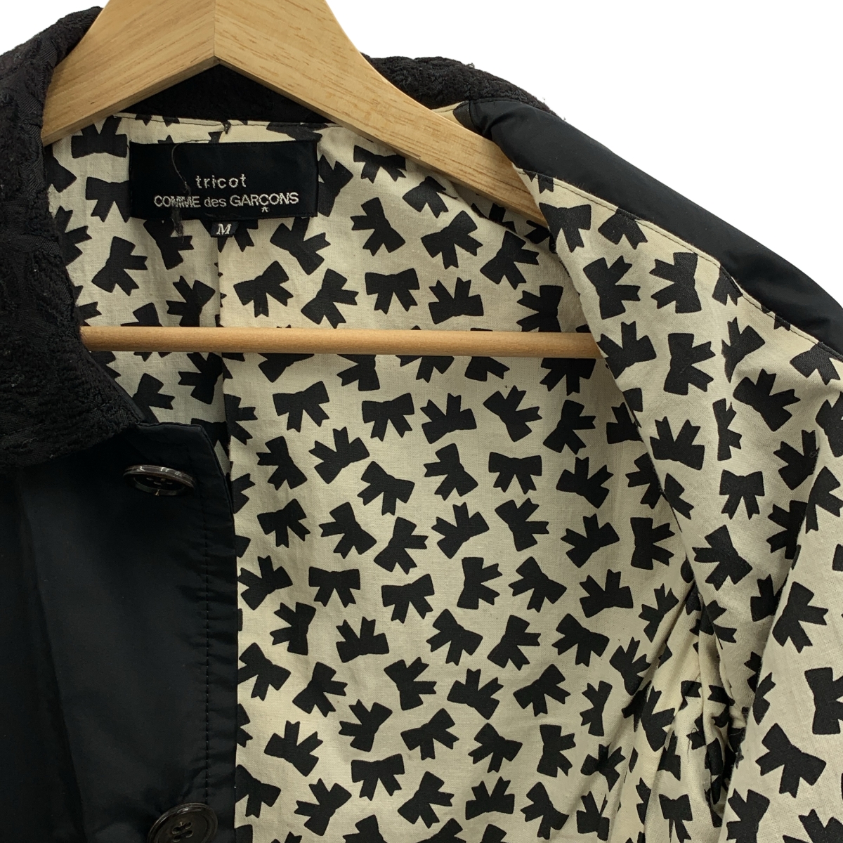 tricot COMME des GARCONS / トリココムデギャルソン シルク混 ジャガード ラウンドカラー ジャケット