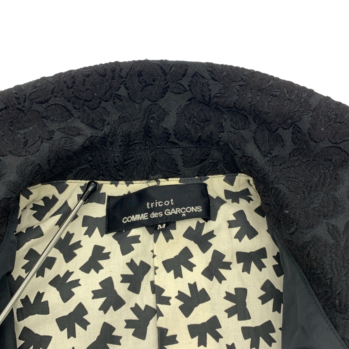 tricot COMME des GARCONS / トリココムデギャルソン シルク混 ジャガード ラウンドカラー ジャケット