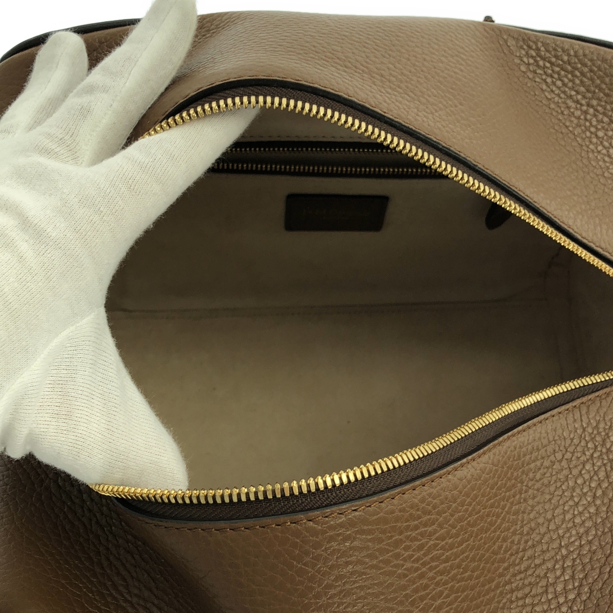 J&M DAVIDSON / ジェイアンドエムデヴィッドソン レザー クロコ型押し ボストン ハンドバッグ