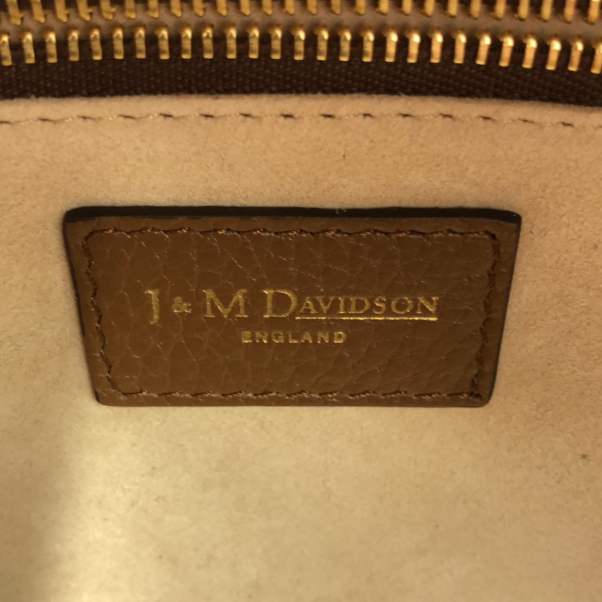 J&M DAVIDSON / ジェイアンドエムデヴィッドソン レザー クロコ型押し ボストン ハンドバッグ