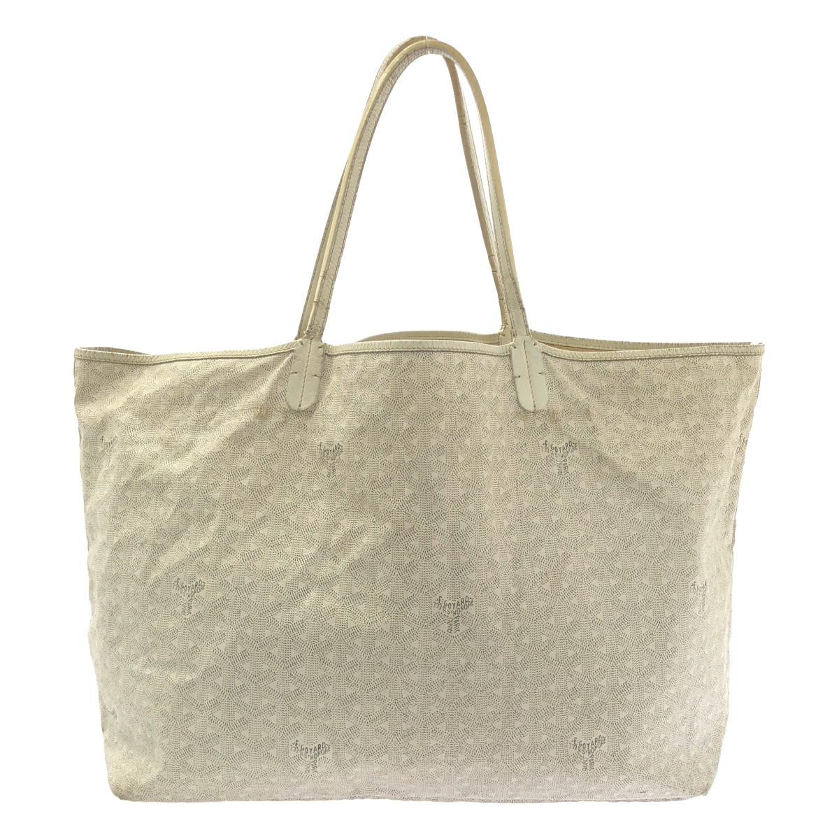 GOYARD / ゴヤール サンルイ GM / ポーチ付き レザー 総柄 ロゴ トートバッグ