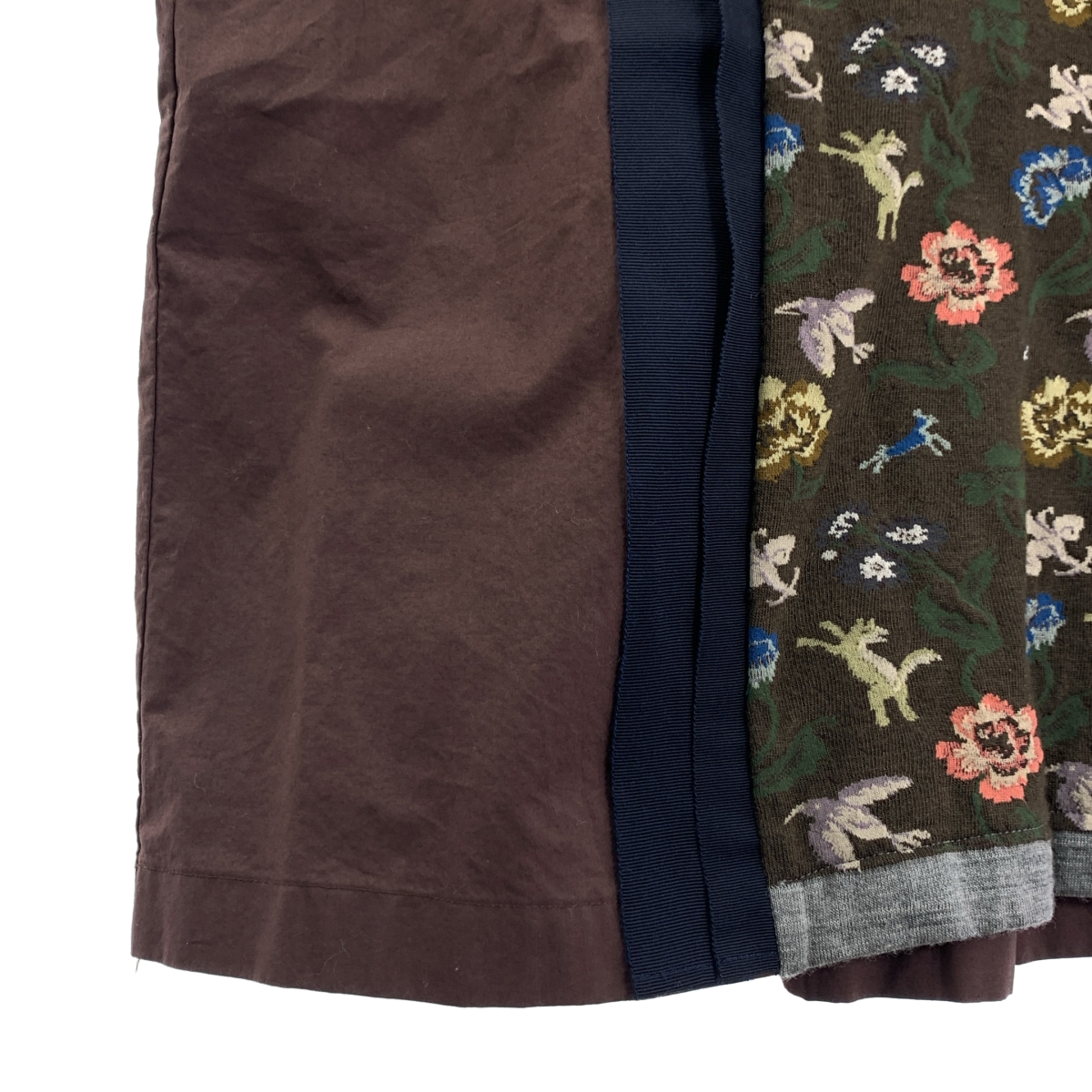 ANTIPAST / アンティパスト 異素材 切替 フラワー ニット ポケット付き ワンピース