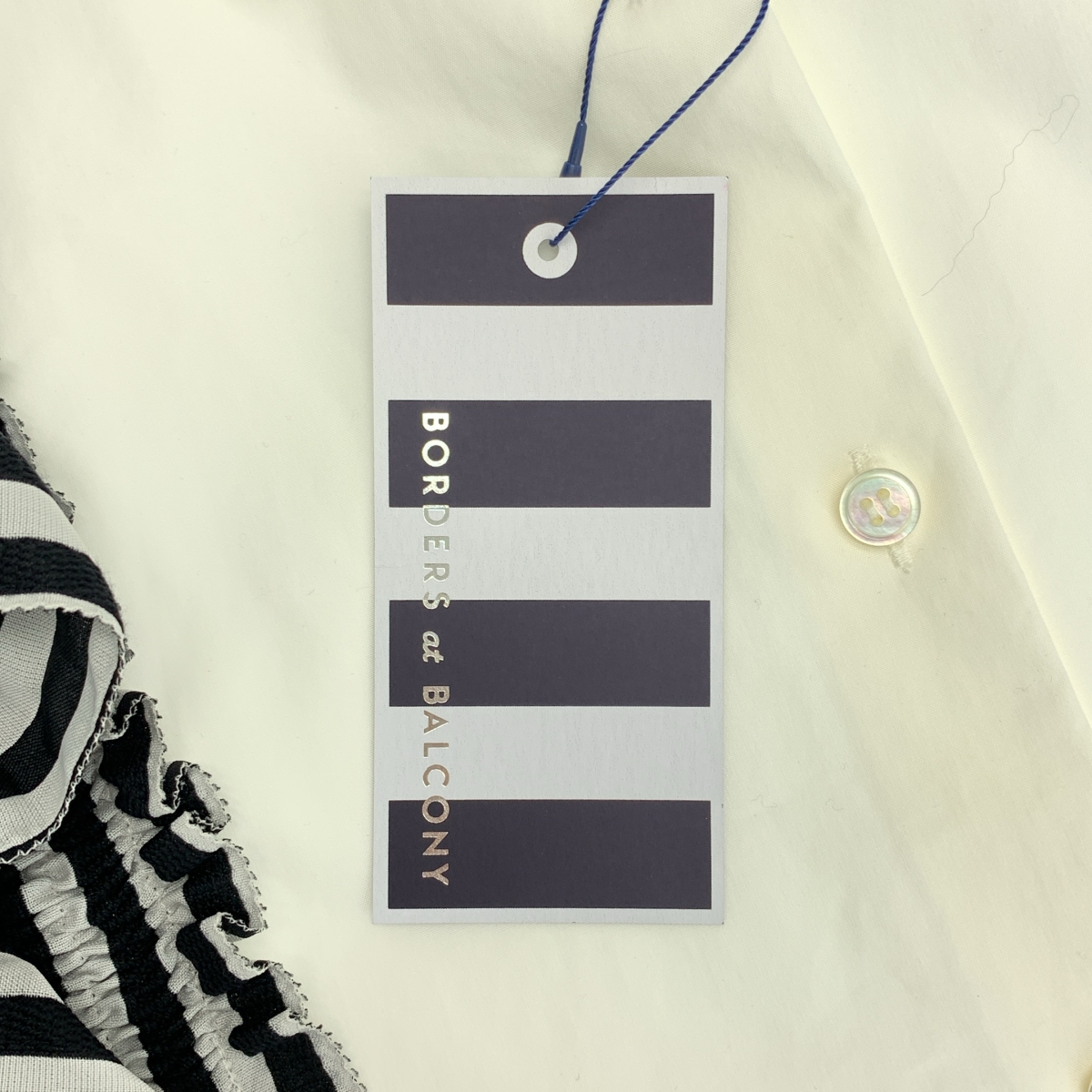 BORDERS at BALCONY / ボーダーズアットバルコニー フリルドッキング ノースリーブ シャツ