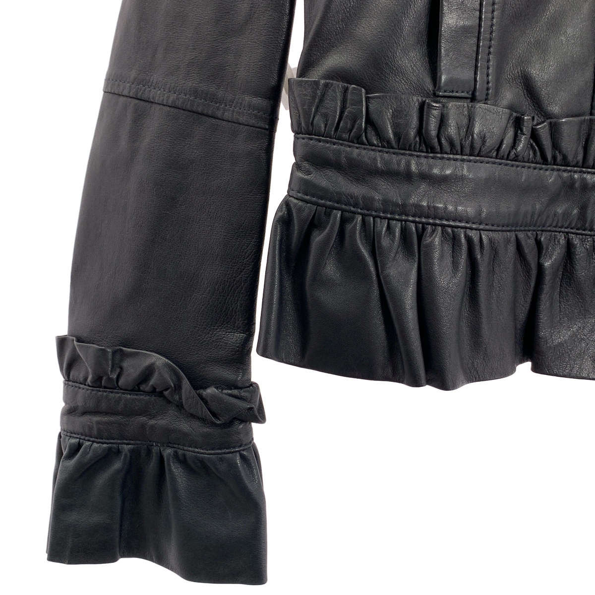 RED VALENTINO / レッドヴァレンティノ 羊革 ラムレザー シングル ジャケット / 総裏地