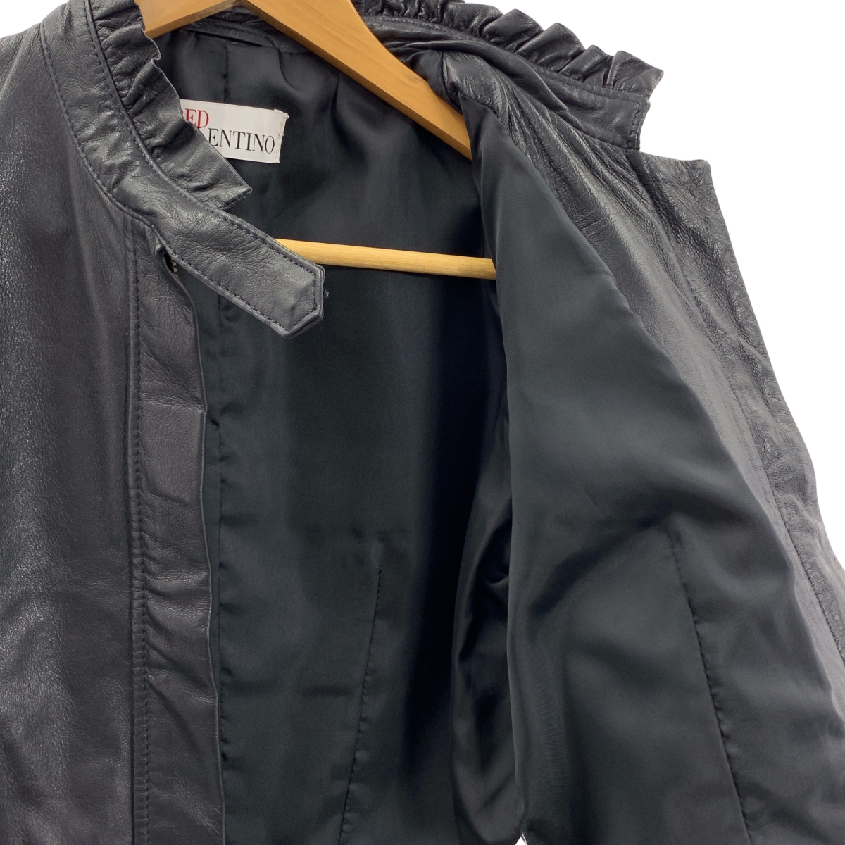 RED VALENTINO / レッドヴァレンティノ 羊革 ラムレザー シングル ジャケット / 総裏地