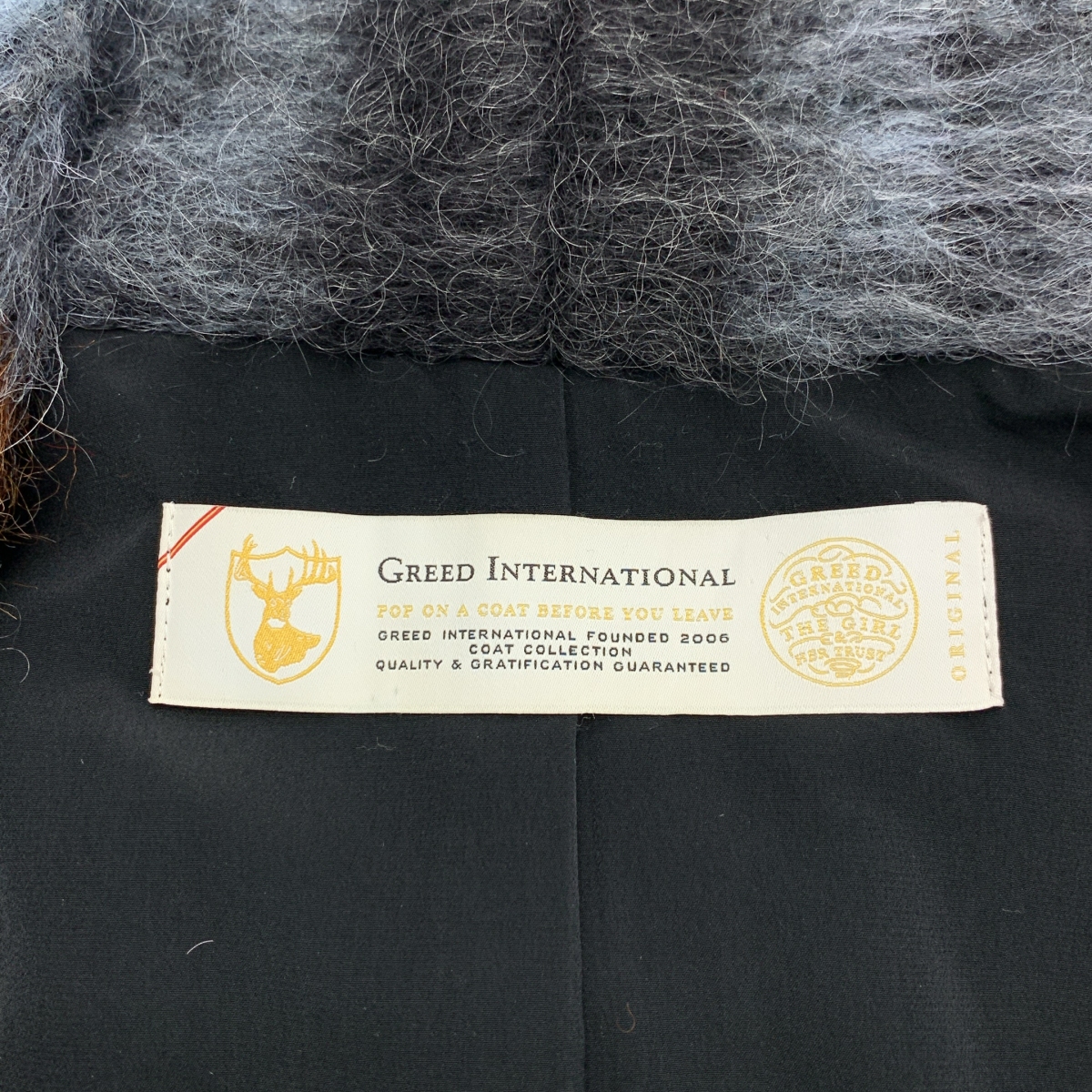 その他 モヘヤ チェック ガウンコート