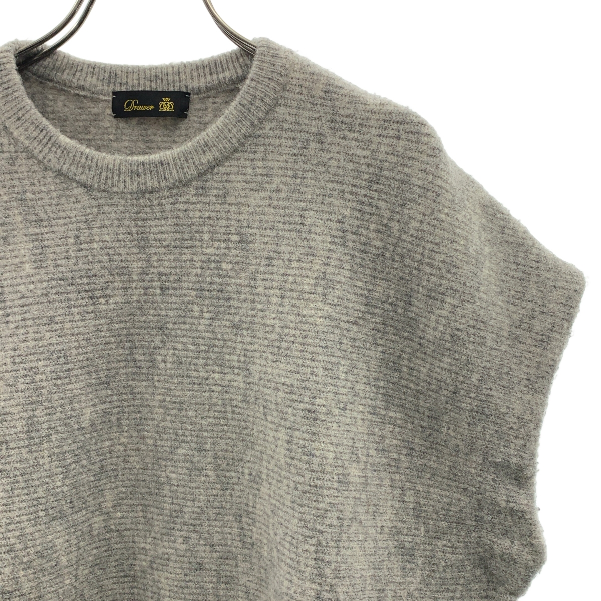 Drawer / ドゥロワー 7G畔編みクルーネックノースリーブニット