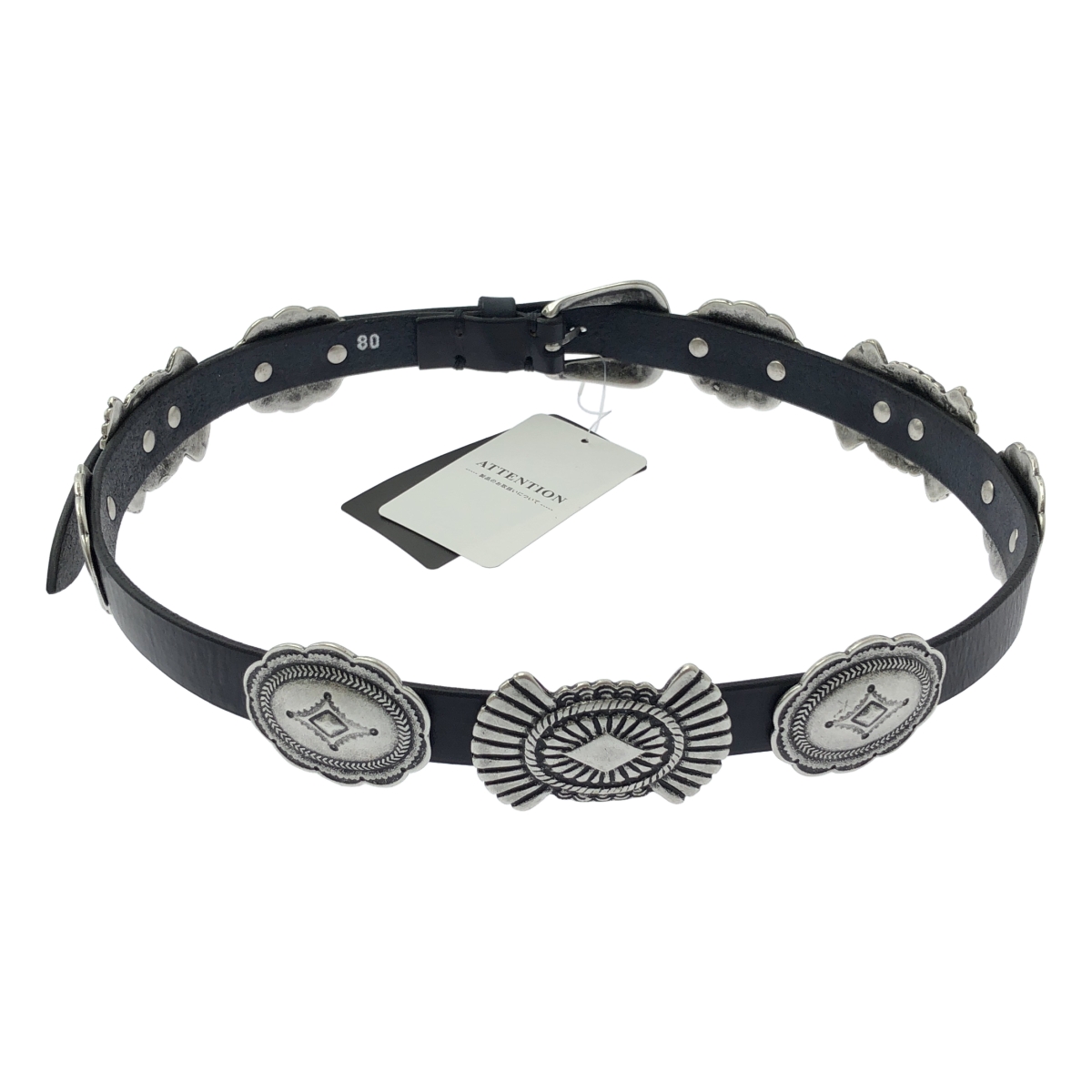 その他 【 PUNTOVITA / プントヴィータ 】 BLACK CONCHO BELT / カウレザー コンチョ ベルト