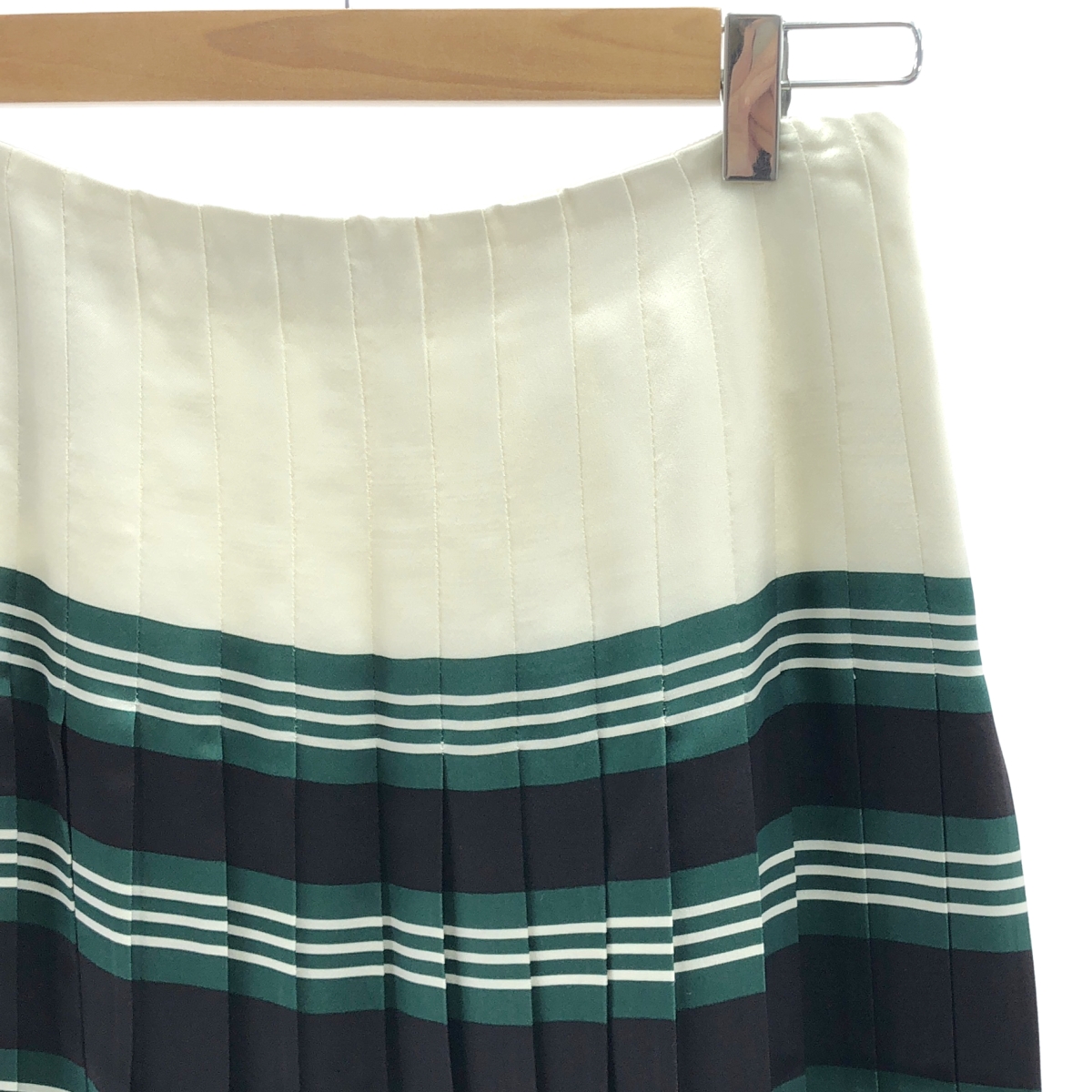 PRADA / プラダ サテン プリーツ 切替デザイン スカート