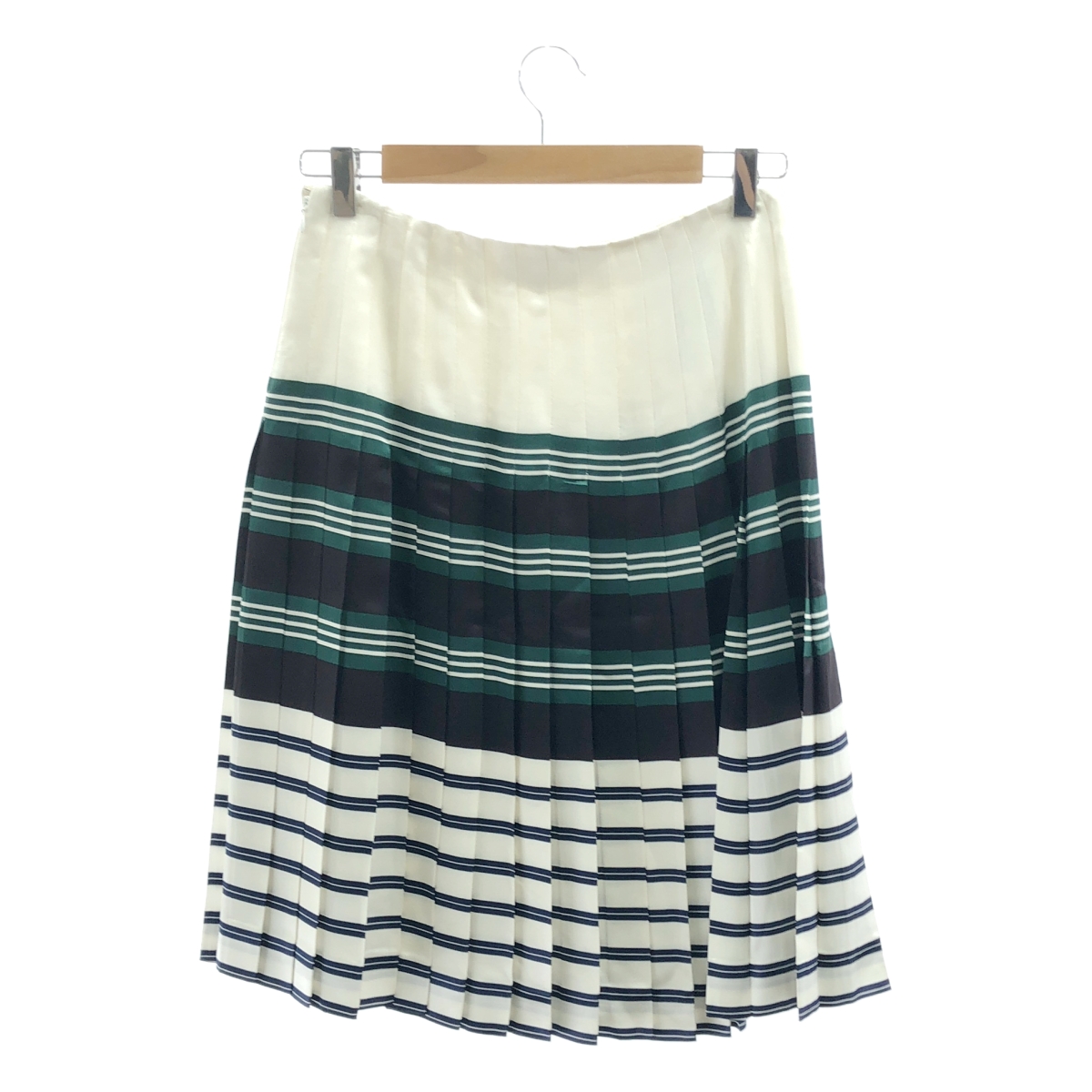 PRADA / プラダ サテン プリーツ 切替デザイン スカート