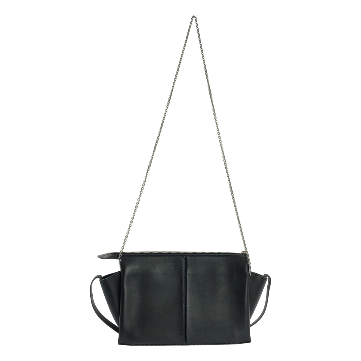 CELINE / セリーヌ CHAIN TRI-FOLD / トリフォルド 2way チェーンショルダー 付き レザー ロゴクラッチ バッグ