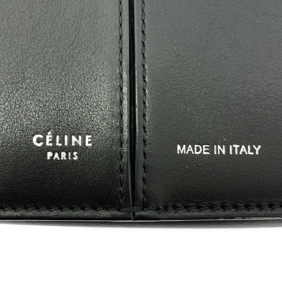 CELINE / セリーヌ CHAIN TRI-FOLD / トリフォルド 2way チェーンショルダー 付き レザー ロゴクラッチ バッグ