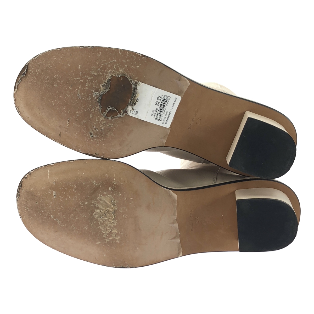 PIPPICHIC / ピッピシック レザー チャンキーヒール ロングブーツ