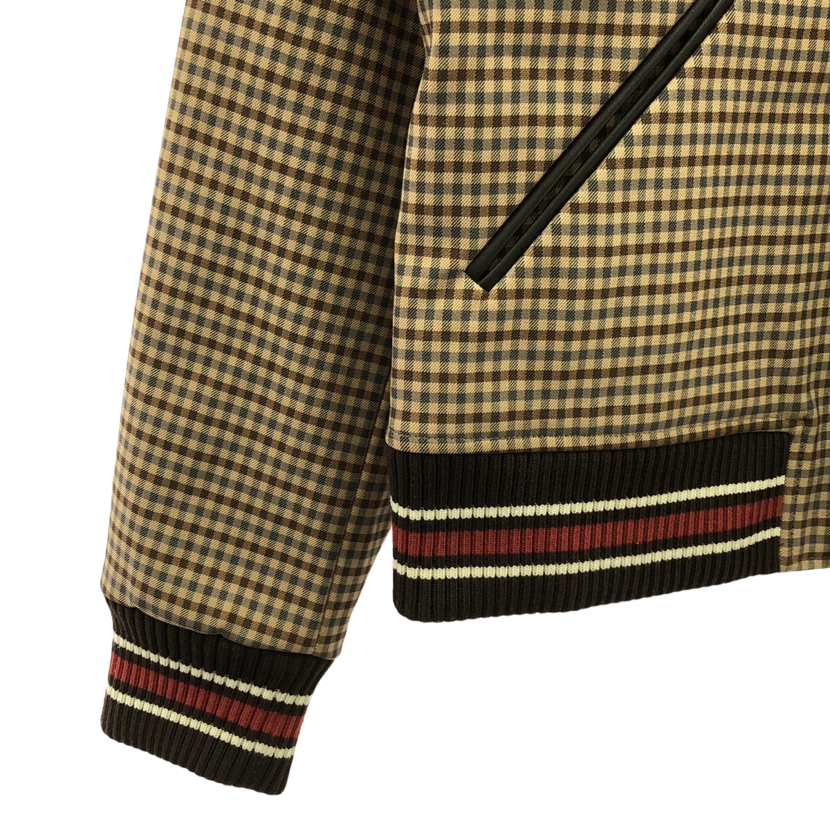 WALES BONNER / ウェールズボナー Homecoming Varsity Jacket コットンレーヨン チェック 中綿 スタジャン