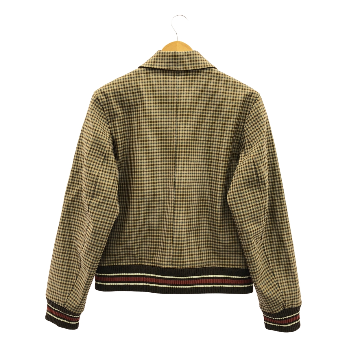 WALES BONNER / ウェールズボナー Homecoming Varsity Jacket コットンレーヨン チェック 中綿 スタジャン