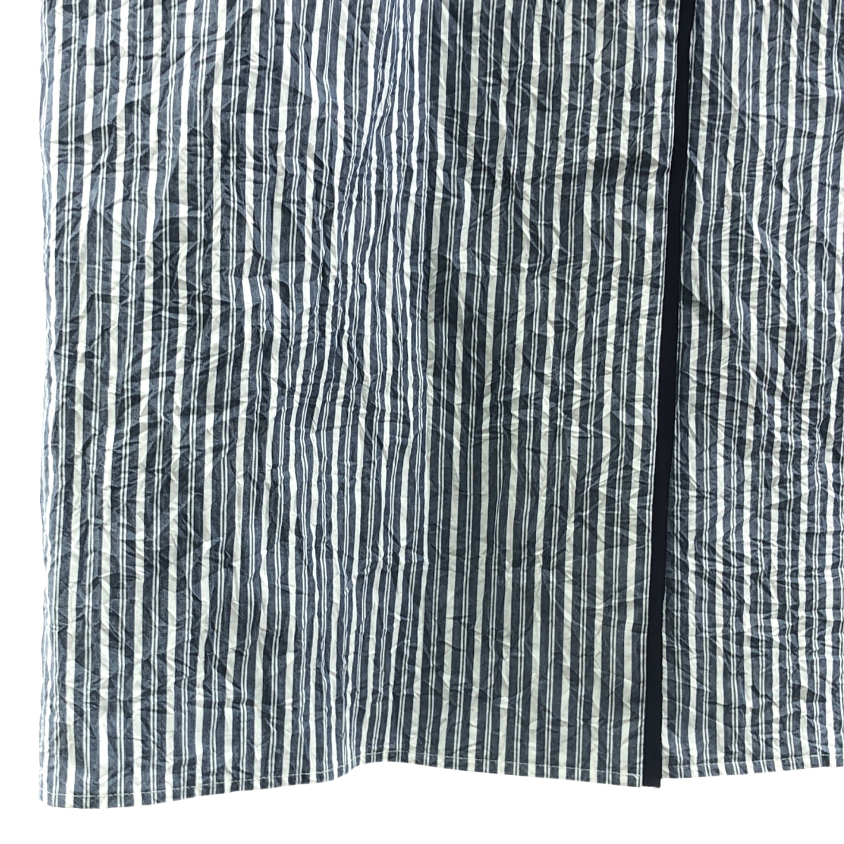 IHNN / イン STRIPE PIPING LONG DRESS / ダブルポケット ノーカラー ワンピース