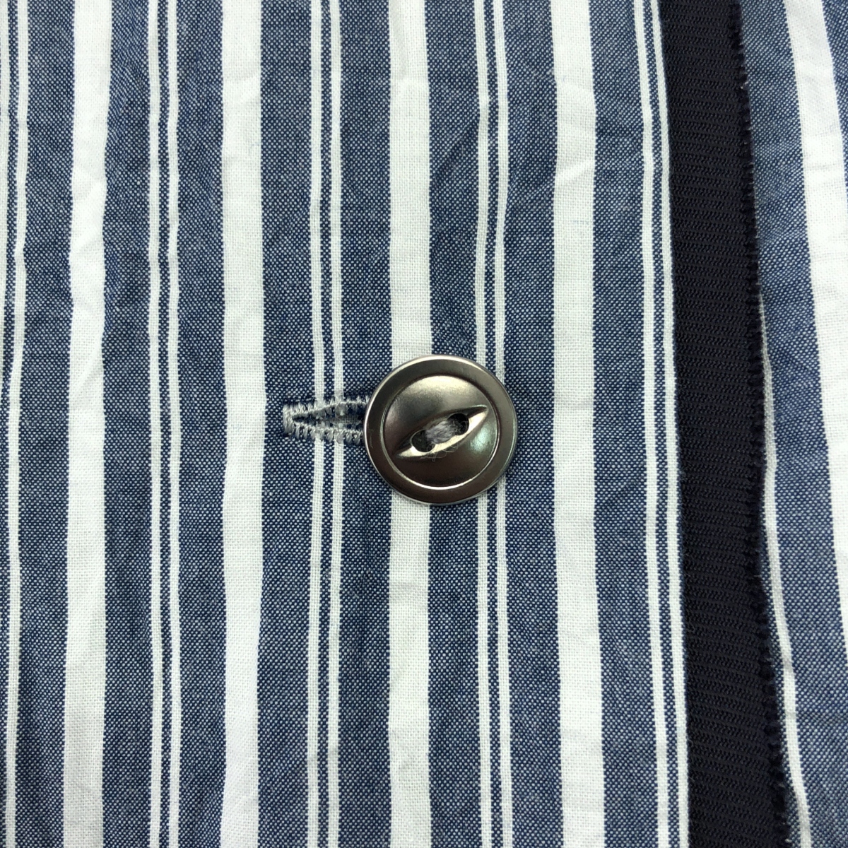 IHNN / イン STRIPE PIPING LONG DRESS / ダブルポケット ノーカラー ワンピース