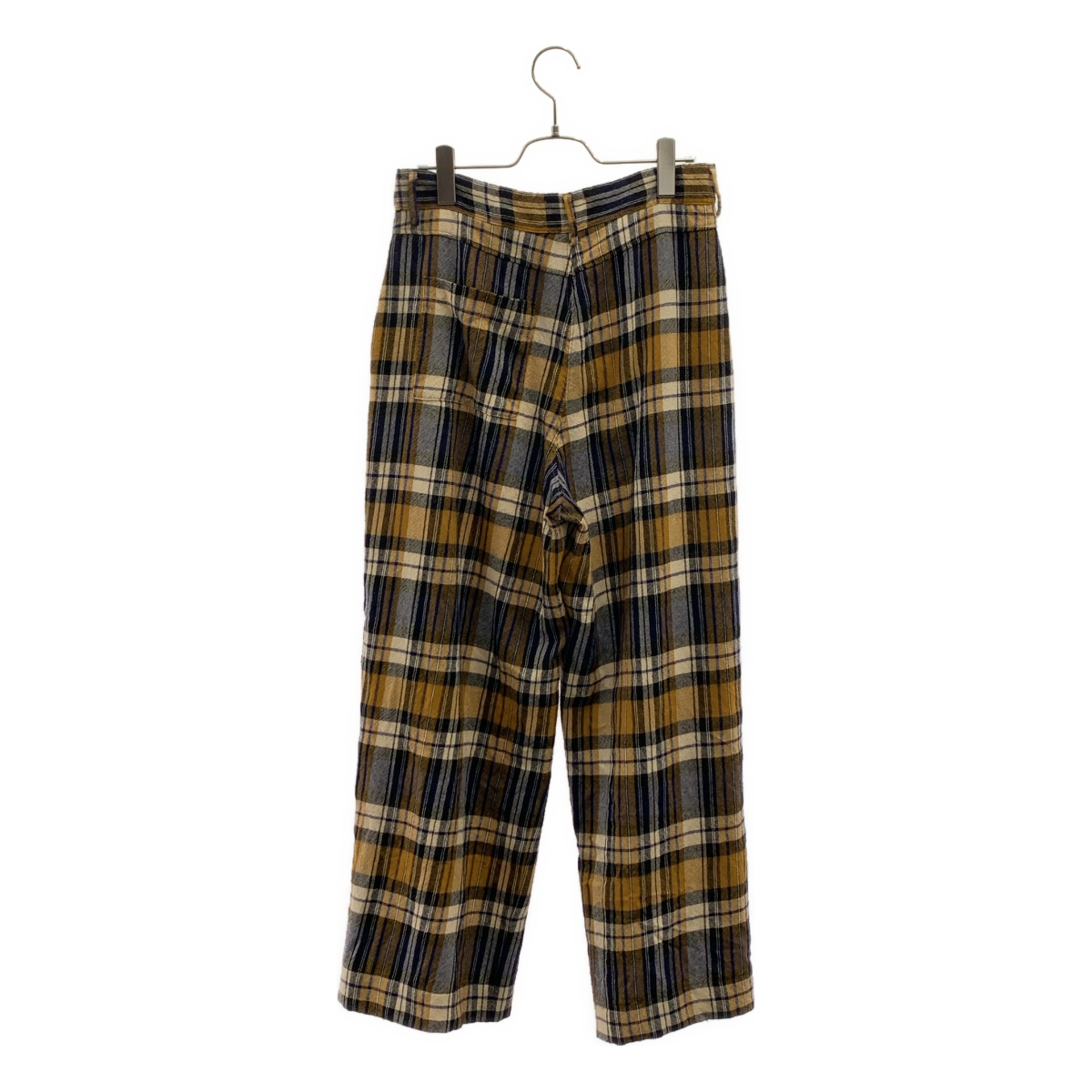 その他 ウール チェック タック ワイドパンツ