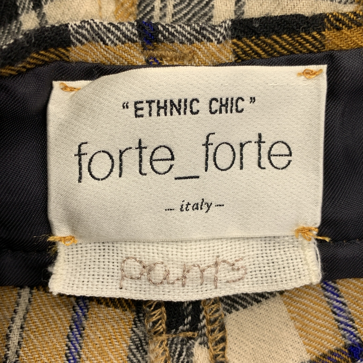 その他 ウール チェック タック ワイドパンツ