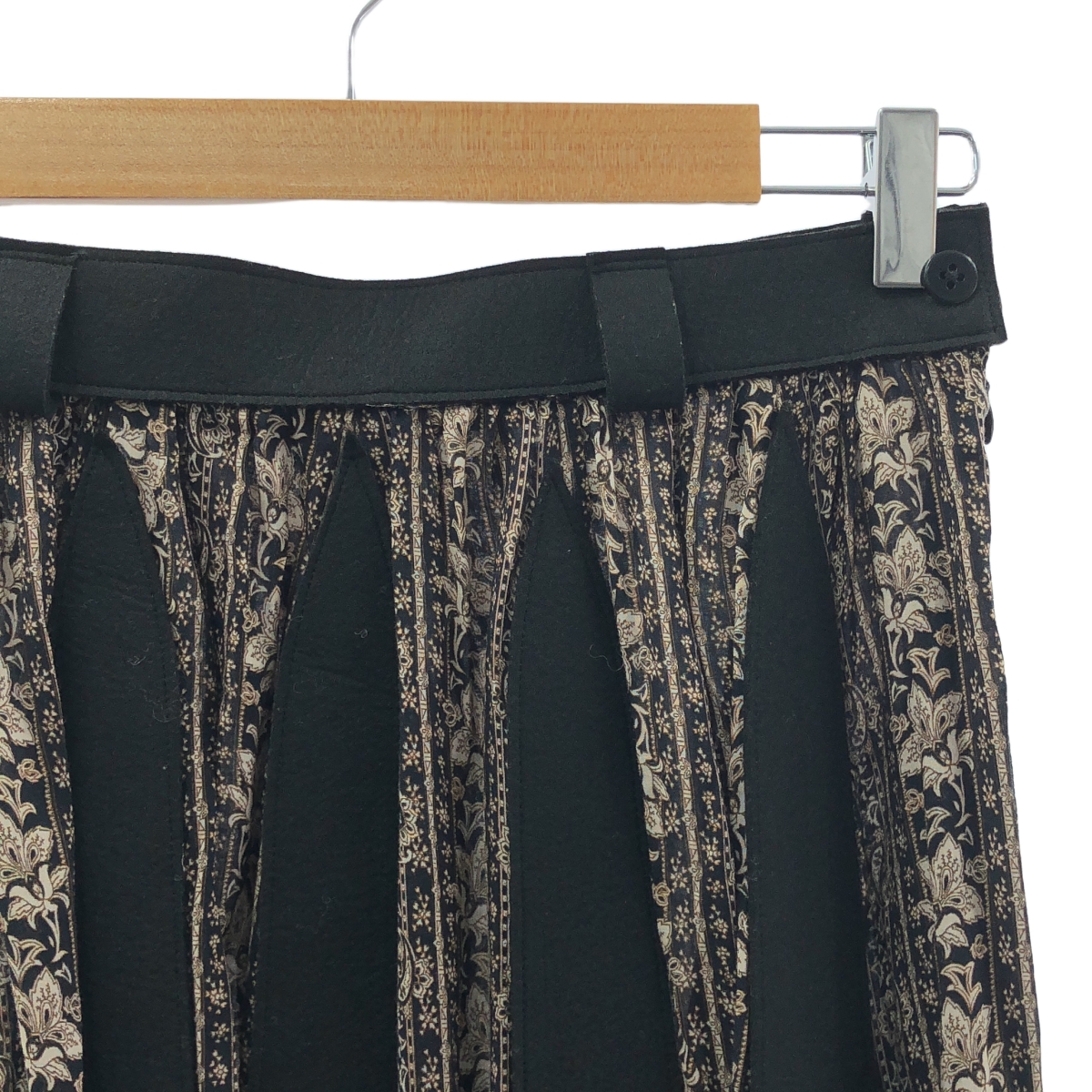 FUMIE=TANAKA / フミエタナカ felt patch SK / 総柄 フェルト パッチ ロングスカート