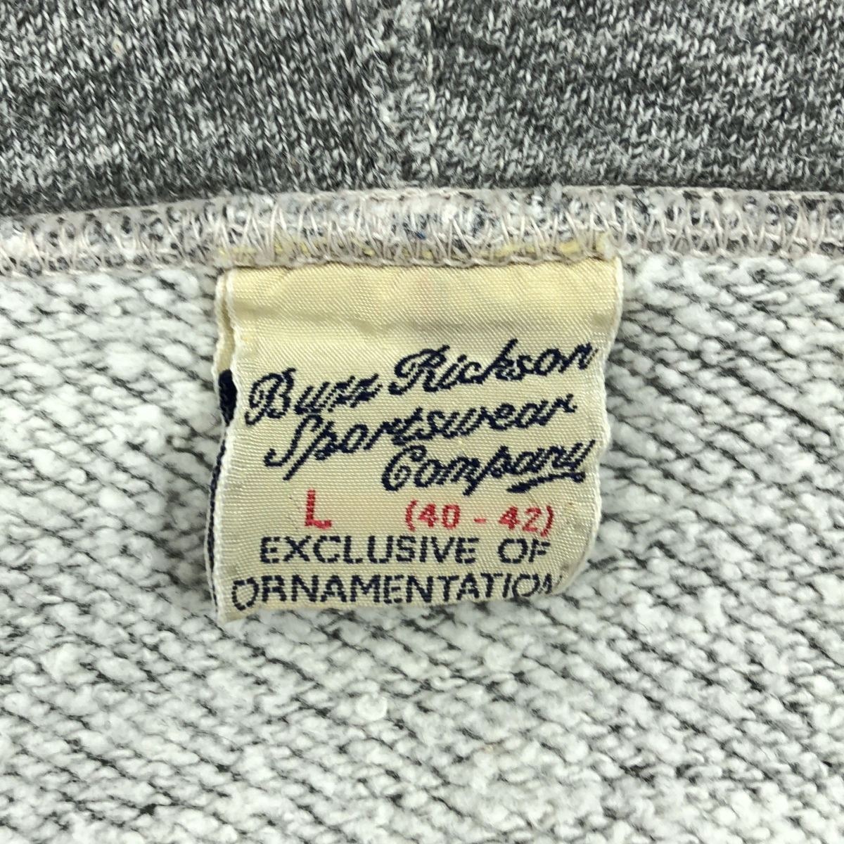 BUZZ RICKSON'S / バズリクソンズ 霜降り フルジップ スウェット フーディ