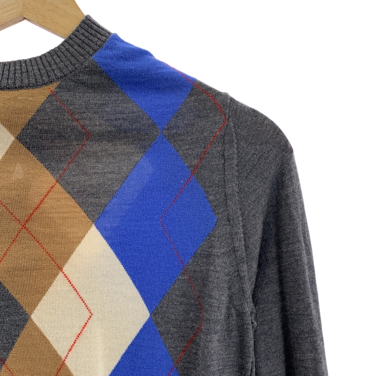 tricot COMME des GARCONS / トリココムデギャルソン ウール アーガイル バックボタン ニット セーター