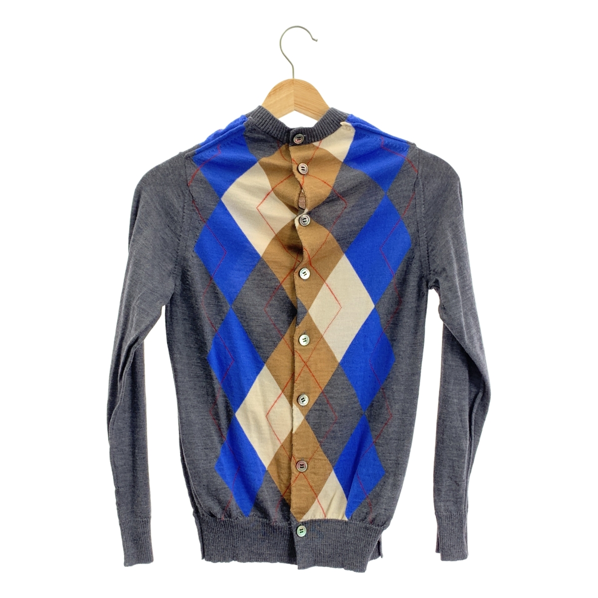 tricot COMME des GARCONS / トリココムデギャルソン ウール アーガイル バックボタン ニット セーター