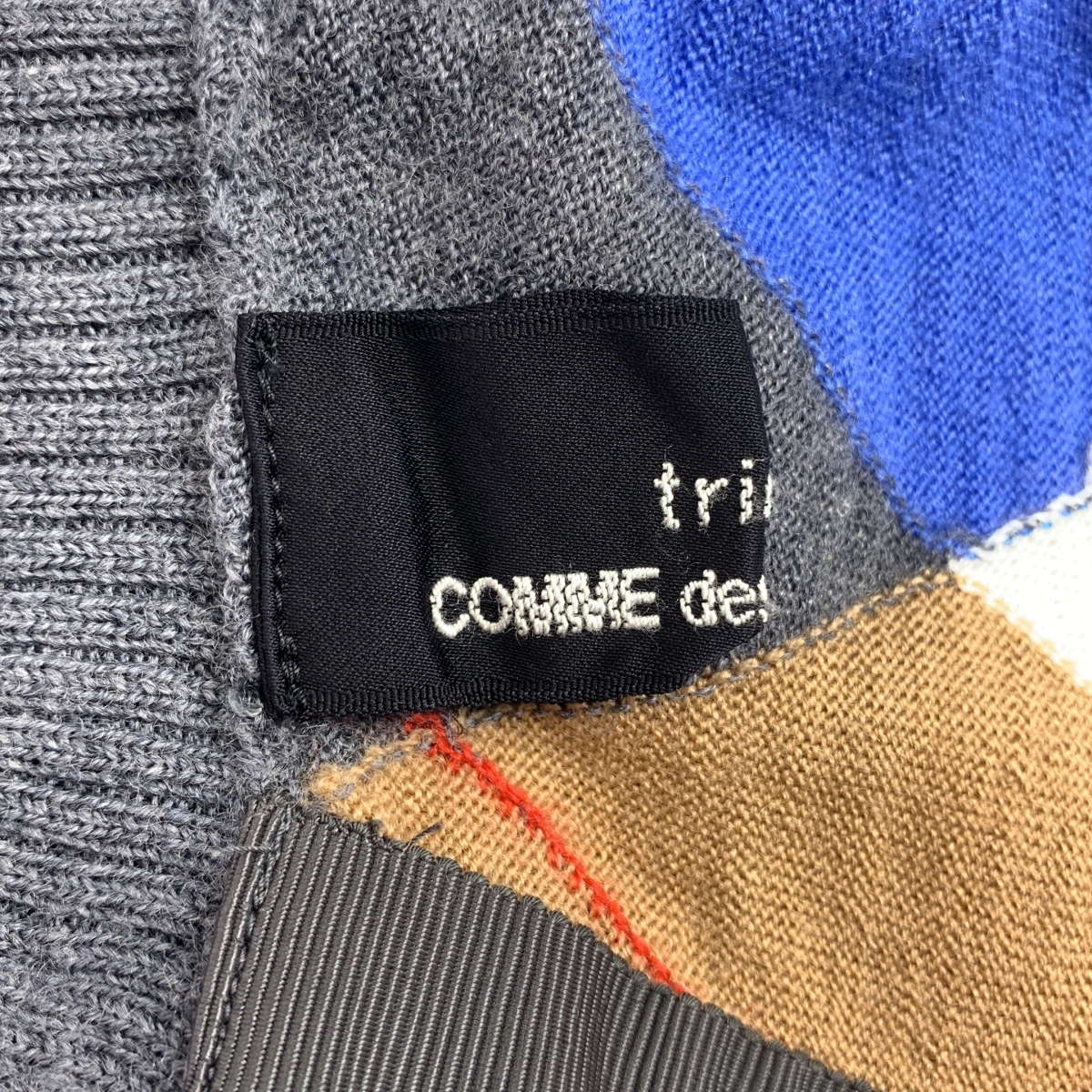tricot COMME des GARCONS / トリココムデギャルソン ウール アーガイル バックボタン ニット セーター
