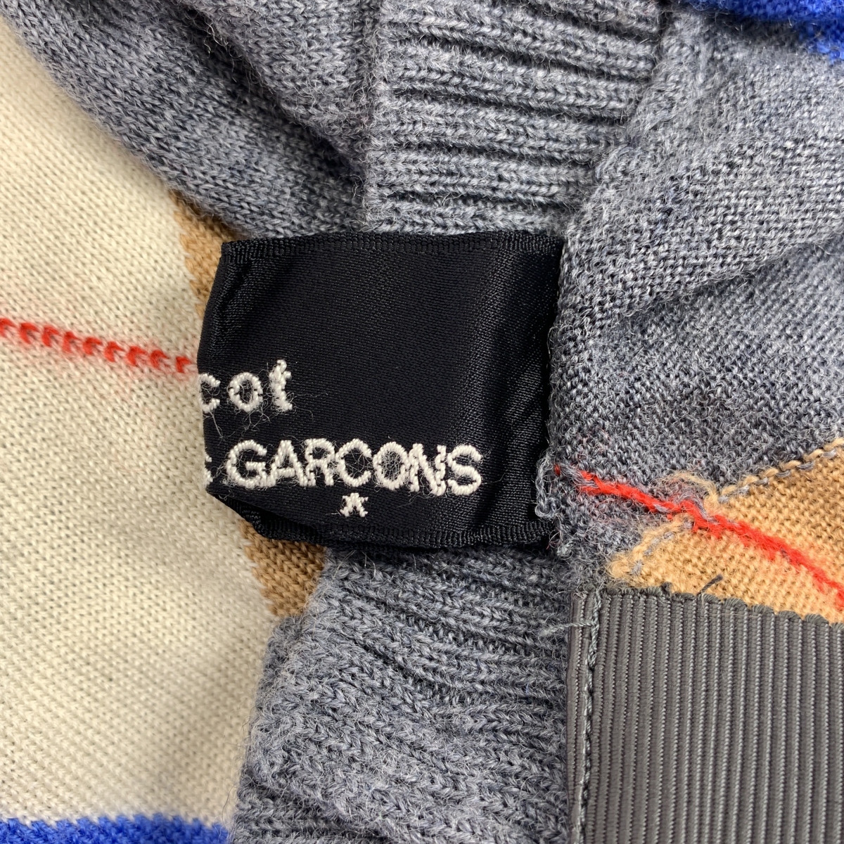 tricot COMME des GARCONS / トリココムデギャルソン ウール アーガイル バックボタン ニット セーター