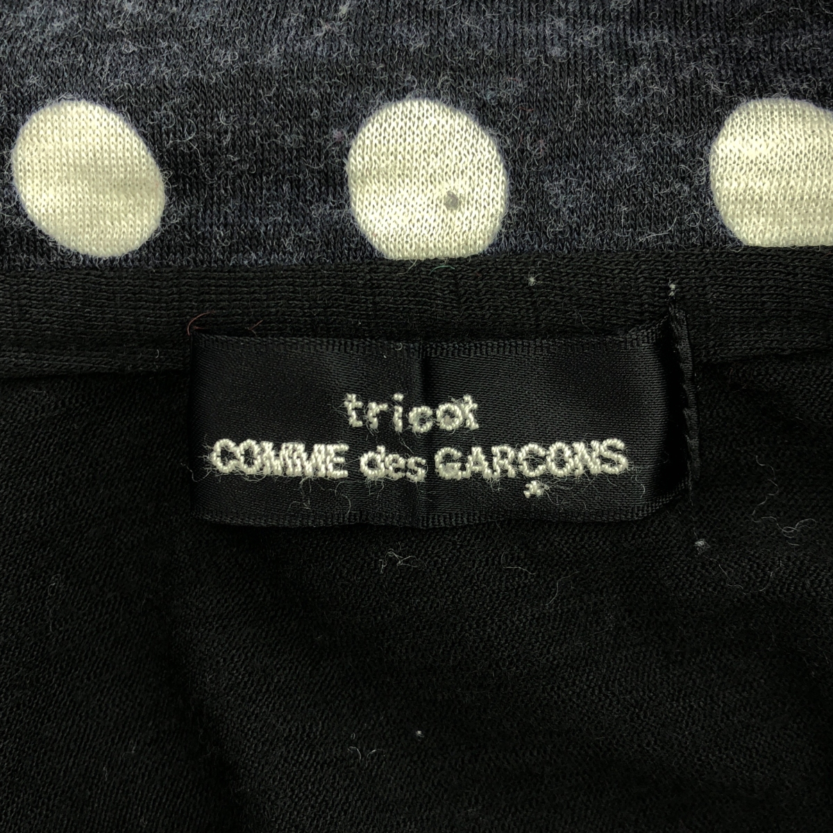 tricot COMME des GARCONS / トリココムデギャルソン ドット 千鳥格子 ラウンドカラー カーディガン