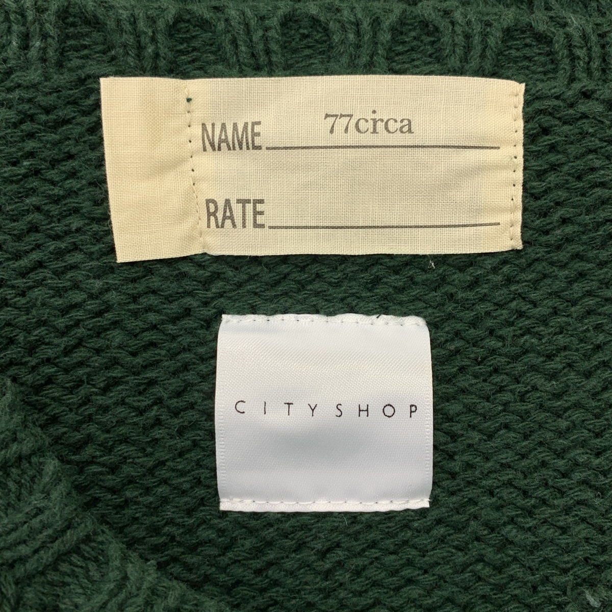 77 circa / ナナナナサーカ × CITYSHOP / シティショップ別注 リメイク サイドジップ オーバーサイズ クルーネックニット