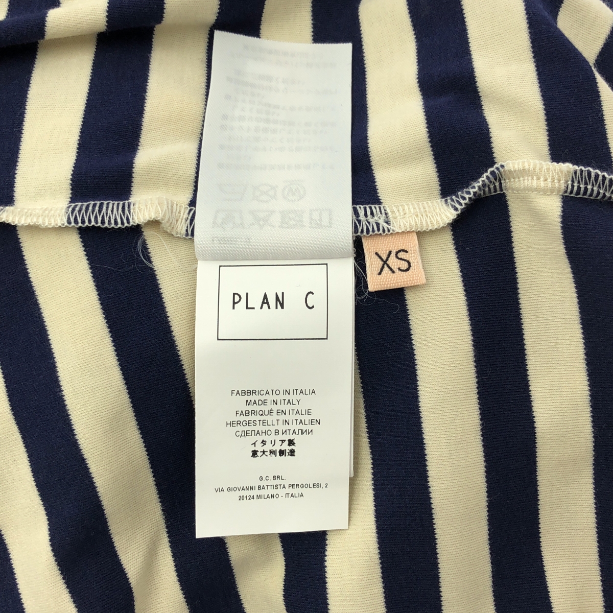 Plan C / プランシー ボーダー クルーネック カットソー